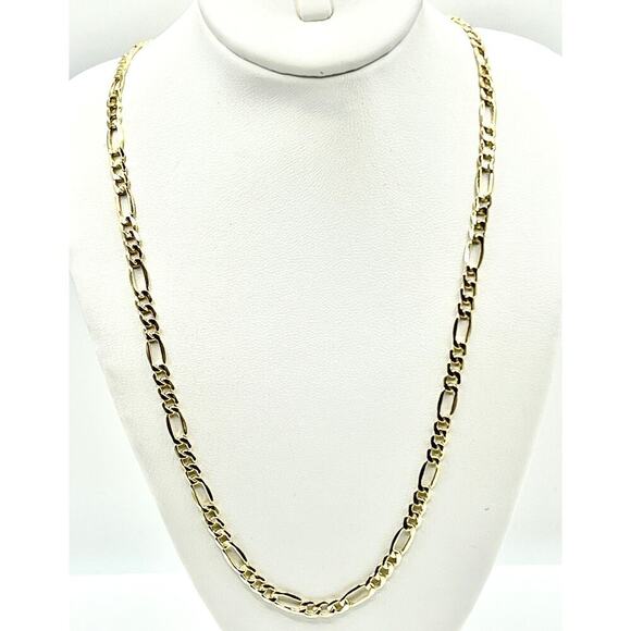 New 10k Gold 4.2mm wide Figaro Link 20 inch Chain - Picture 1 of 8